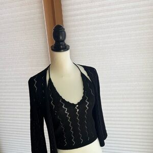 Elegant Black Women's Sweater Set